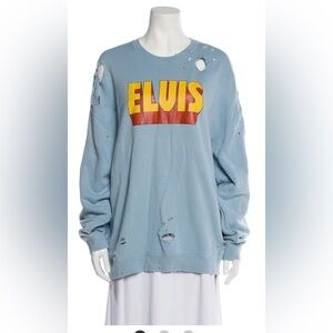 R13 ElVIS graphic distressed  sweatshirt M